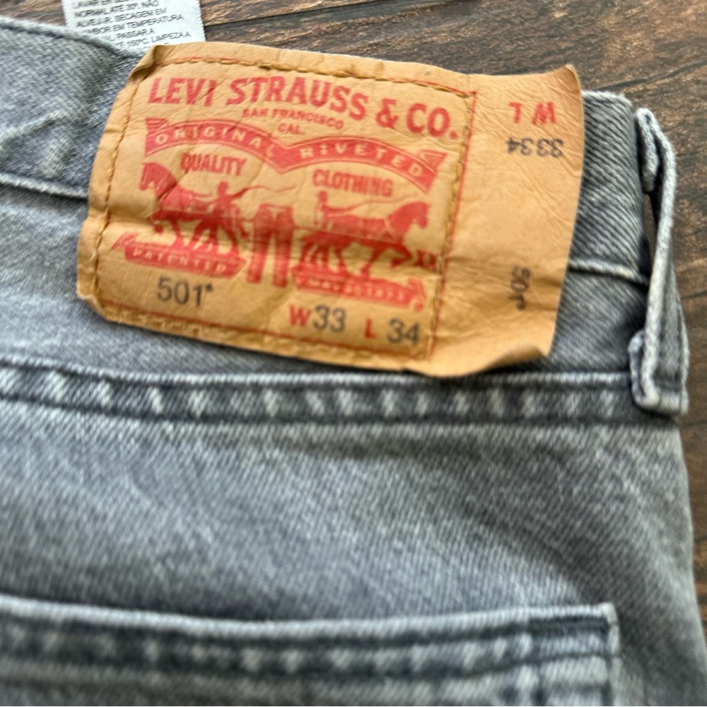 Men's 501® Original Fit Button Fly Non-Stretch Jeans In Grey